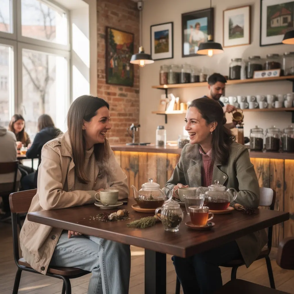 Rukou podávaný čaj so sušenými bylinkami v elegantnej šálke