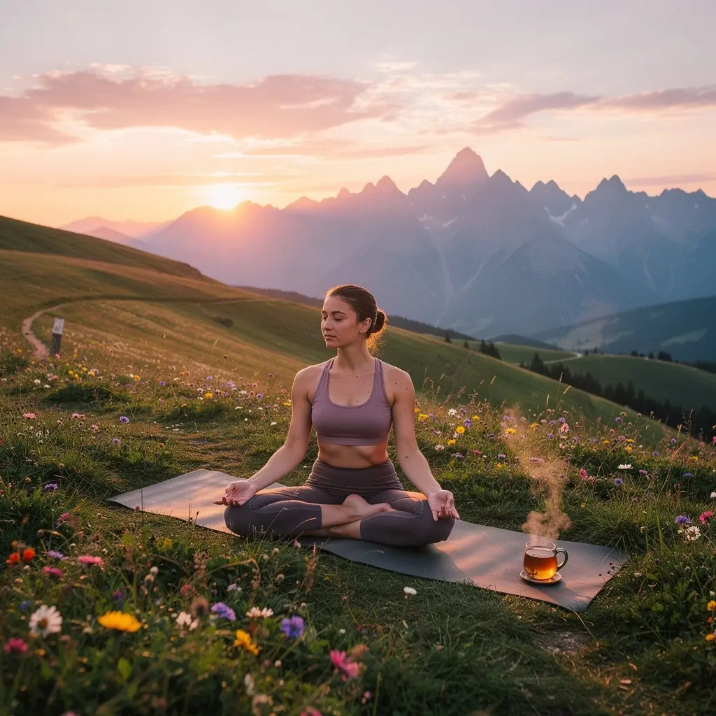 Osamelé sedenie s výhľadom na prírodu, ideálne na vychutnanie si čaju